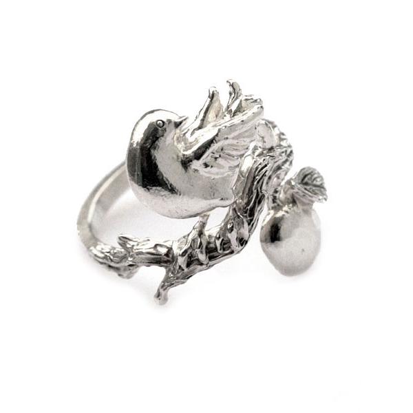 Tiny タイニー 鳥のリング ( シルバー ) 正規品 バード りんご 指輪 シルバー 童話 物語 銀 林檎 プレゼント メンズ レディース 人気 ブランド おしゃれ | 