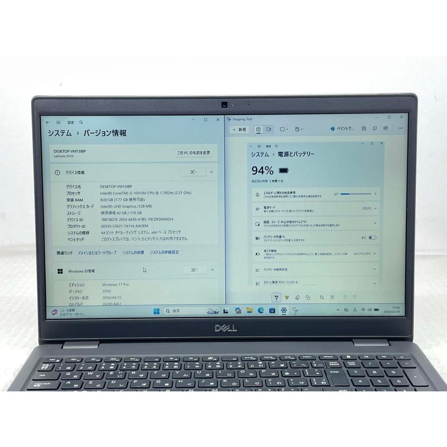 Latitude（Dell） DELL Latitude 3510 15.6型 i5-10310U/8GB/128GB SSD