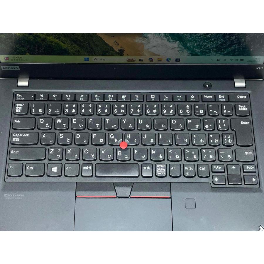 レノボ Lenovo ThinkPad X13 Gen 1 13.3型 i5-10210U/8GB/256GB SSD/Windows11/WPS Office搭載 Webカメラ 中古ノートパソコンの画像
