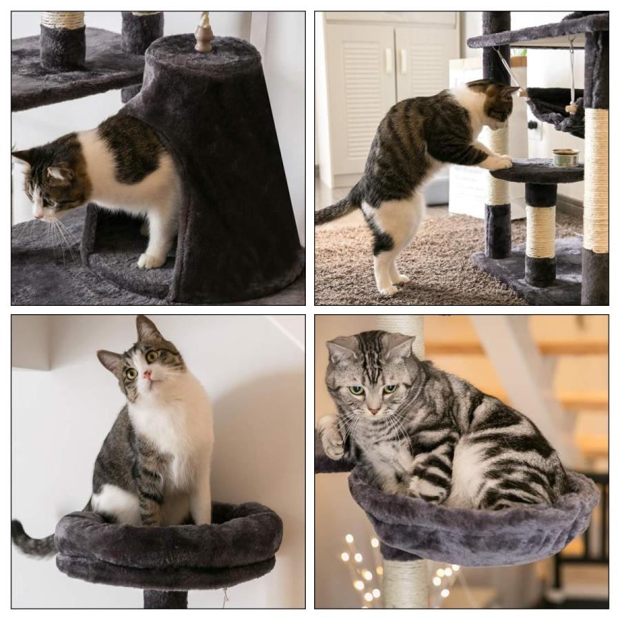 Mwpo 富士山ようなハウス キャットタワー 猫タワー 大型猫 麻紐 172cm 