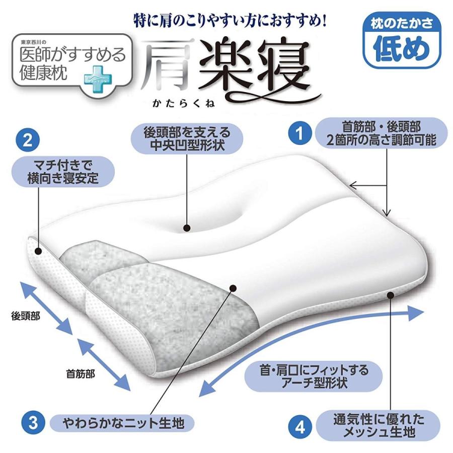 西川(Nishikawa) 枕 高さ(低め) 56×38cm 医師がすすめる健康枕 肩楽寝 