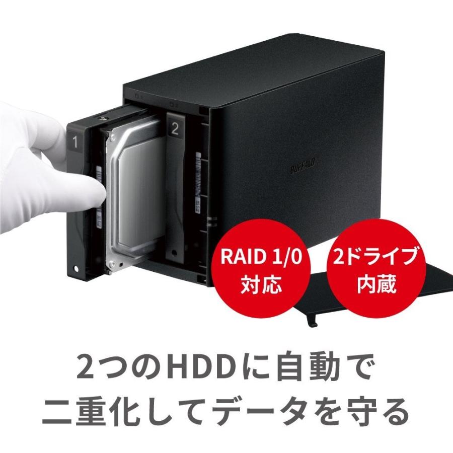 BUFFALO NAS スマホ/タブレット/PC対応 ネットワークHDD 4TB 