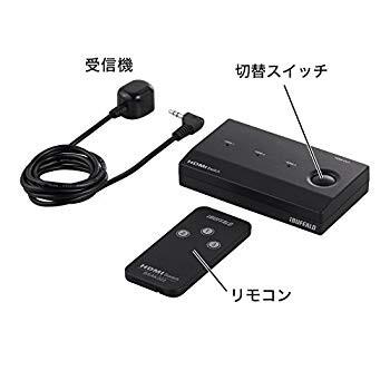 全国どこでも送料無料 iBUFFALO HDMI切替器 3台用 リモコン付 最大74％オフ！ Nintendo BSAK302 Switch動作確認済 ブラック