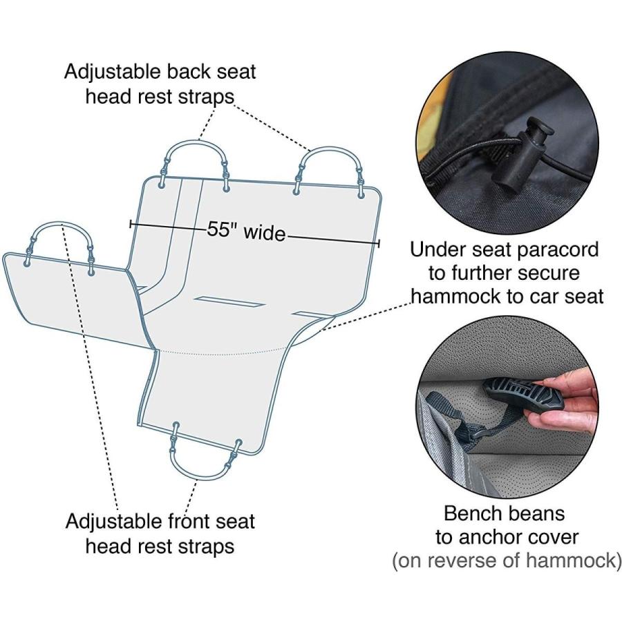 ルークラン kurgoクルゴ ペット用カーグッズ スタンダードシリーズ ハンモック グレー