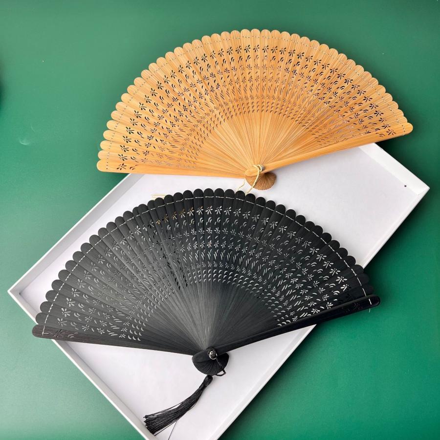 名入れギフト 扇子 全竹 総竹扇子 和風扇子 トンボ柄 透かし彫り