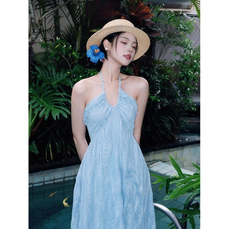 リゾートワンピース ロング ワンピース 夏 背中開き マキシ丈 サマー