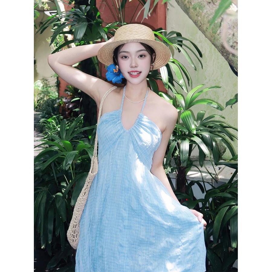 リゾートワンピース ロング ワンピース 夏 背中開き マキシ丈 サマー