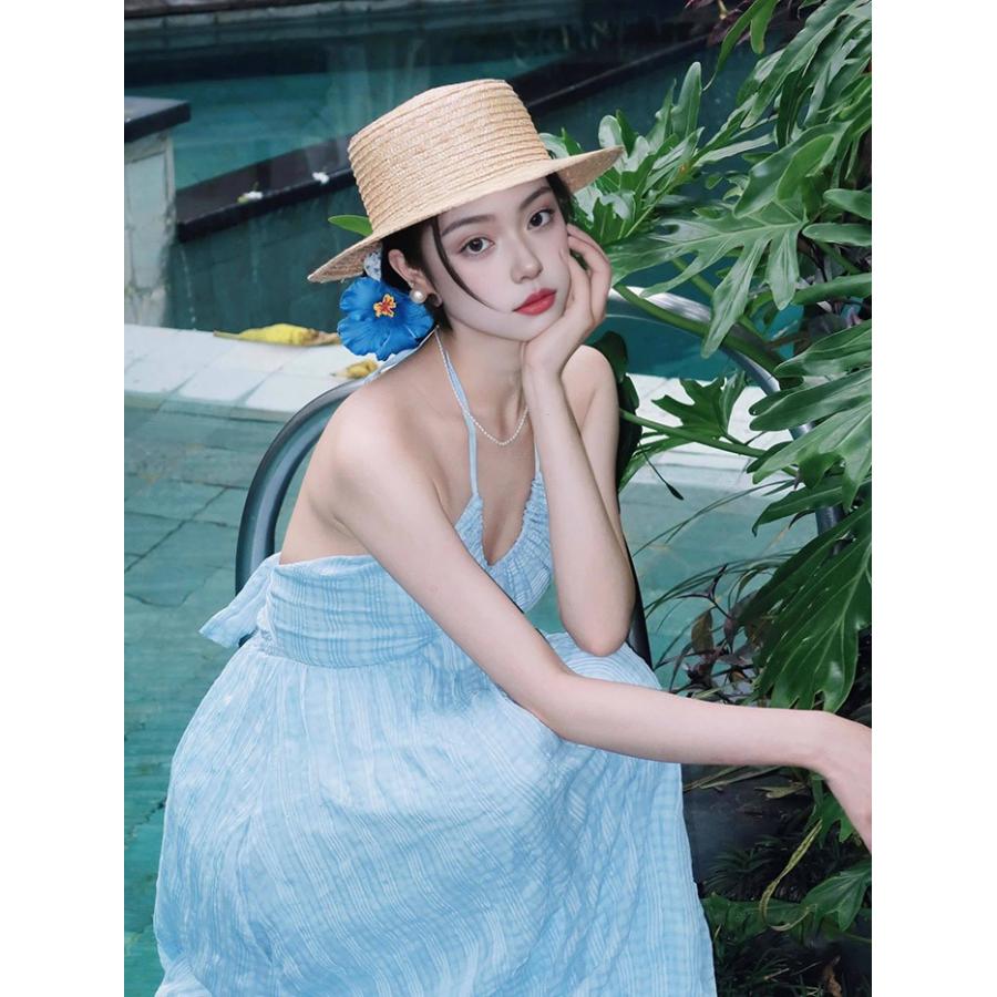リゾートワンピース ロング ワンピース 夏 背中開き マキシ丈 サマー