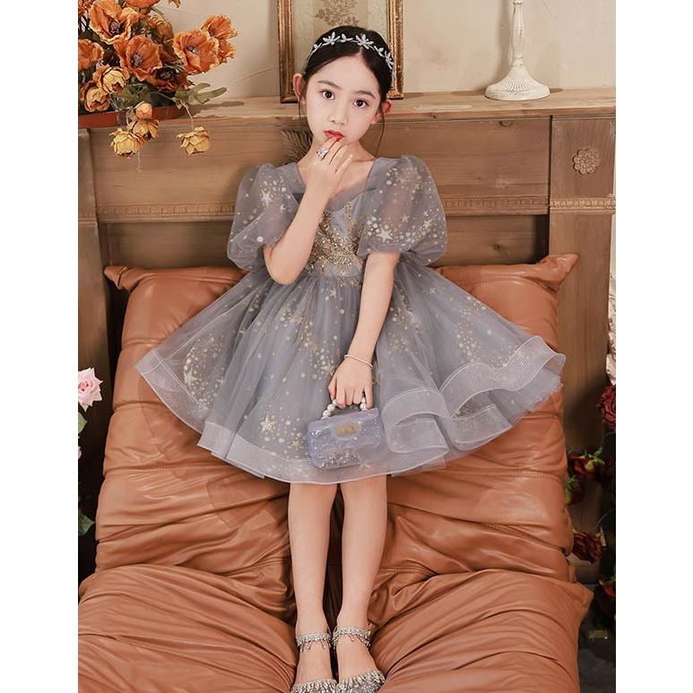 ピアノ発表会 ドレス 中学生 160 ワンピース パフスリーブ キッズ