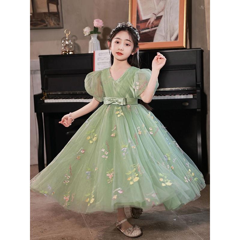 ピアノ発表会 ドレス 中学生 160 ワンピース パフスリーブ キッズ