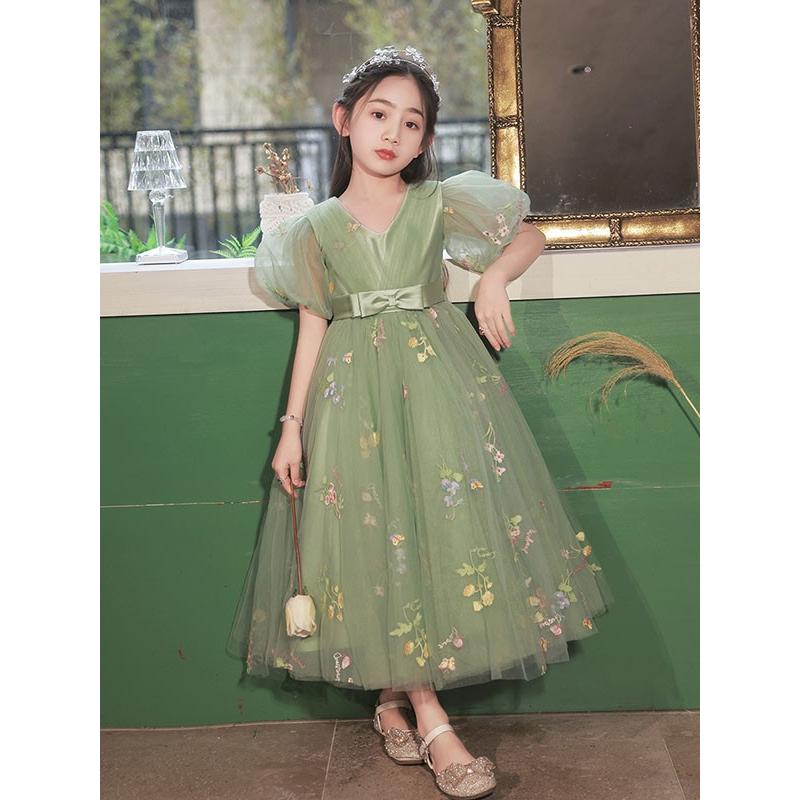 ピアノ発表会 ドレス 中学生 160 ワンピース パフスリーブ キッズ