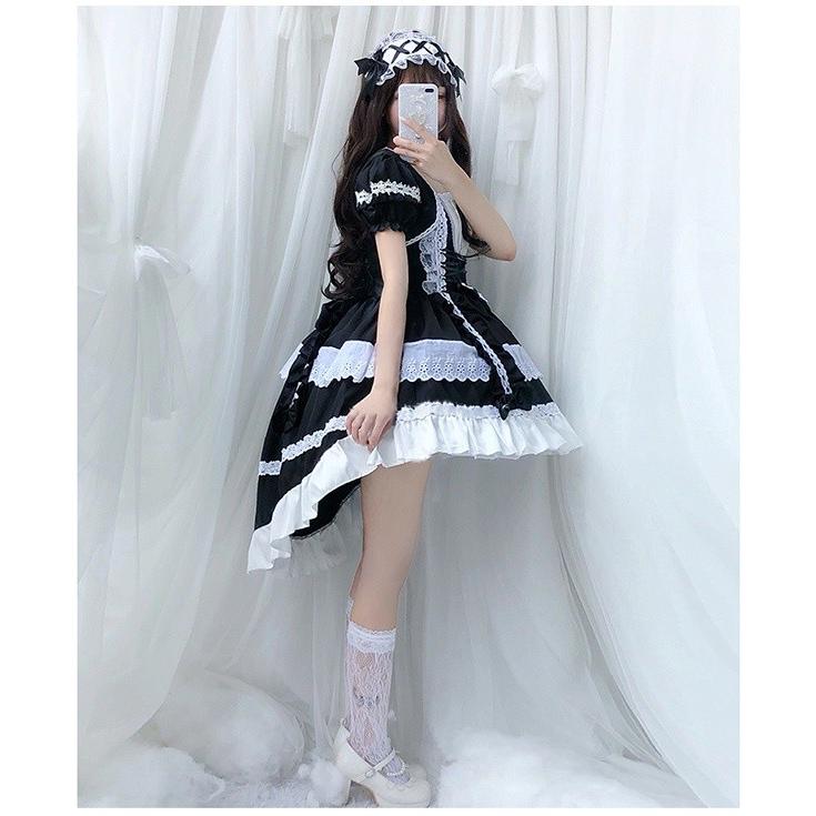 pharfaite 新作 レースリミテーション モノトーン コスプレ メイド服 pharfaite 新作 レースリミテーション モノトーン コスプレ メイド服