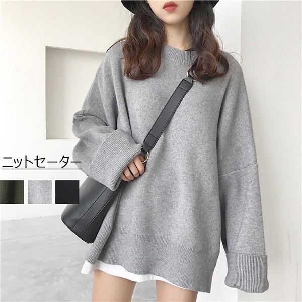 ファッション くすみ水色 セーター レディース ラウンドネック ニット セーター トップス 秋 冬 春 長袖 きれいめ 秋冬 服 大人 I9znynwozg Boulevardrestaurants Com