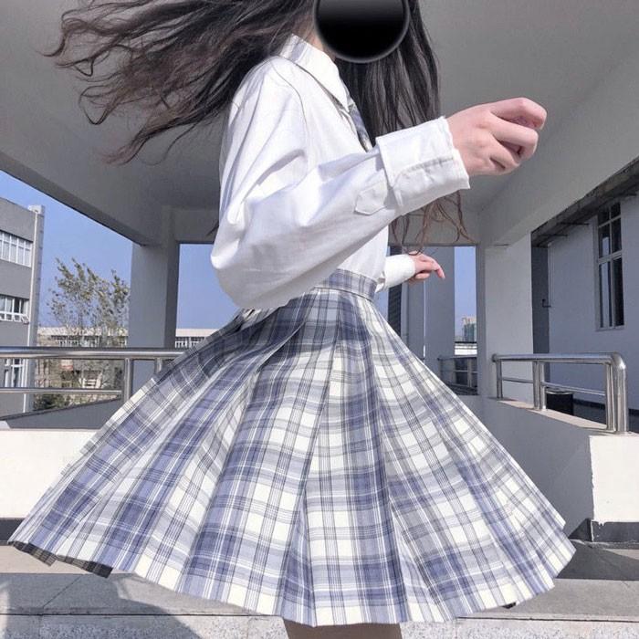 S〜8XLサイズ展開】選べる8色 チェック柄プリーツスカート 制服風