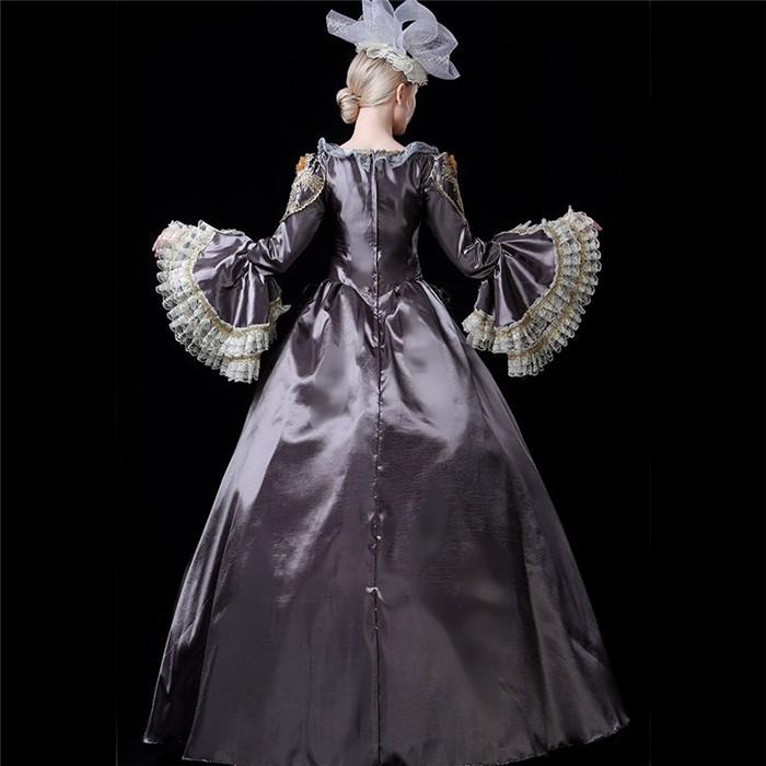 市場 ロココ舞台服 演劇 宮廷服ドレス ステージ衣装 プリンセスライン オペラ声楽 ドレス 姫袖 ブルー 18世紀ヨーロッパ