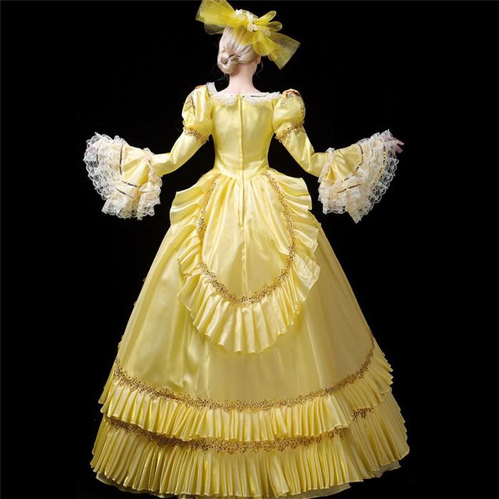 豪華ロングドレス ステージ衣装 イエロー ロングドレス 女性用 西洋