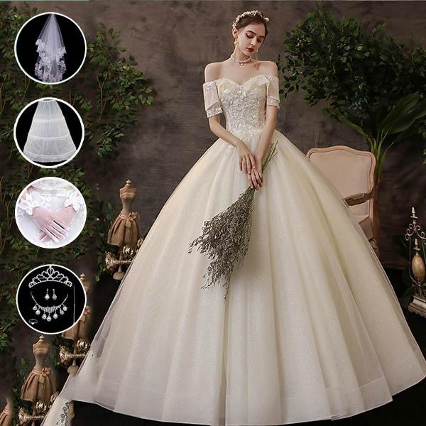 楽天カード分割 花嫁 ウェディングドレス プリンセスドレス ウエディングドレス 花嫁の結婚式 結婚式 二次会 8点セット ドレス エンパイアドレス 楽天カード分割 Mobile Scotturb Com