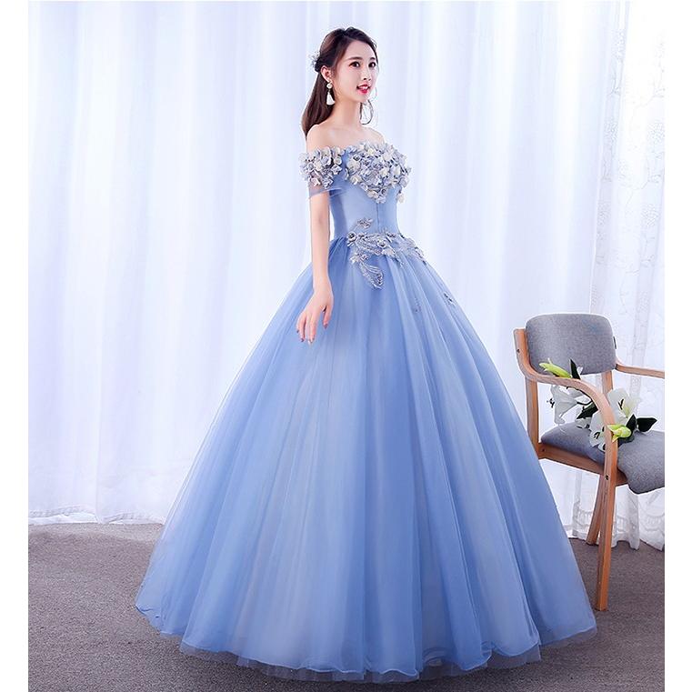 豪華な ロングドレス オフショルダー 演奏会 他と被らない ピアノ 発表