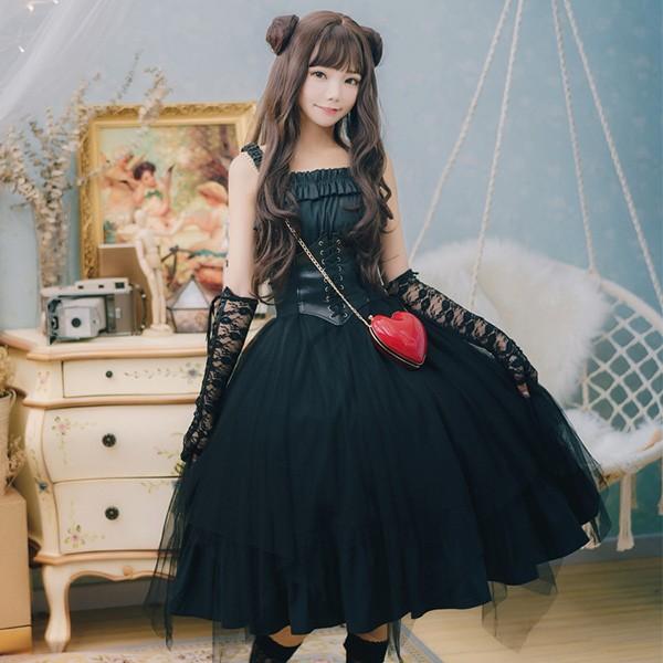 ロリータ ワンピース レディース Lolita Aライン ゴスロリ