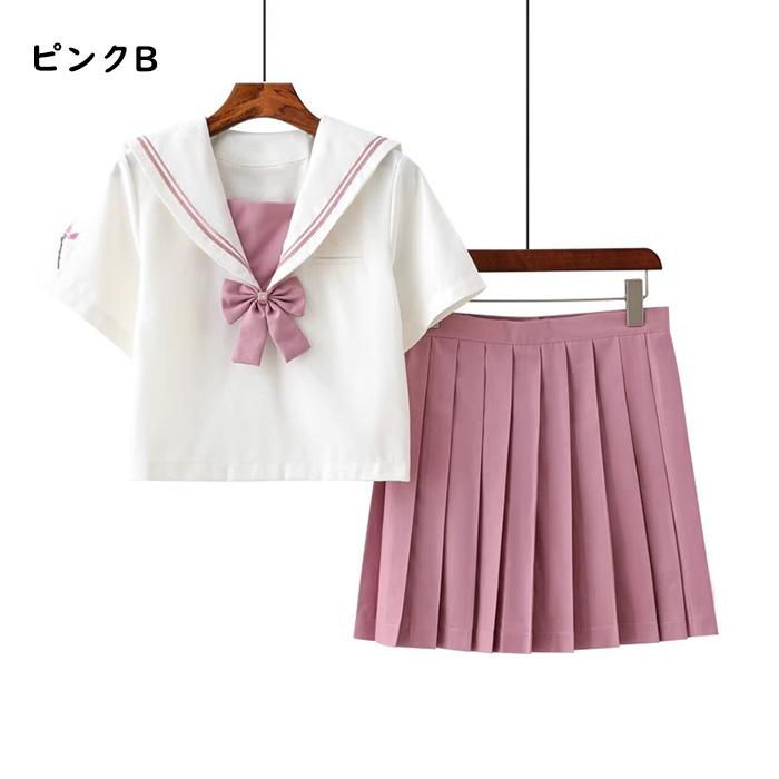 S/M/L/XL 制服 セーラー服 半袖 リボン付き スカート 夏セーラー S/M/L/XL 制服 セーラー服 半袖 リボン付き スカート 夏セーラー