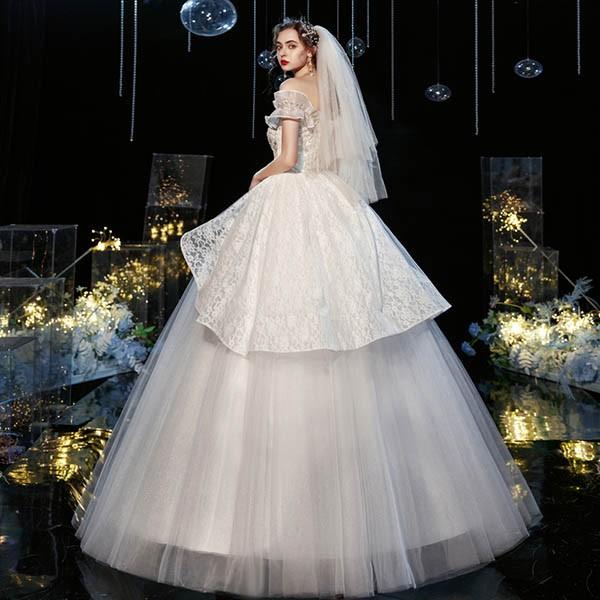 【ウェディングドレス】ミニドレスにも切替可能　パニエ、コルセット、手袋付 楽天市場】ウェディングドレス 白 ホワイト キャミソール ロング