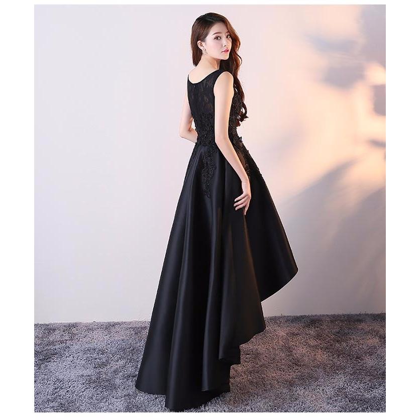 ロングドレス 二次会 花嫁 スレンダーライン 前短後長 パーティー