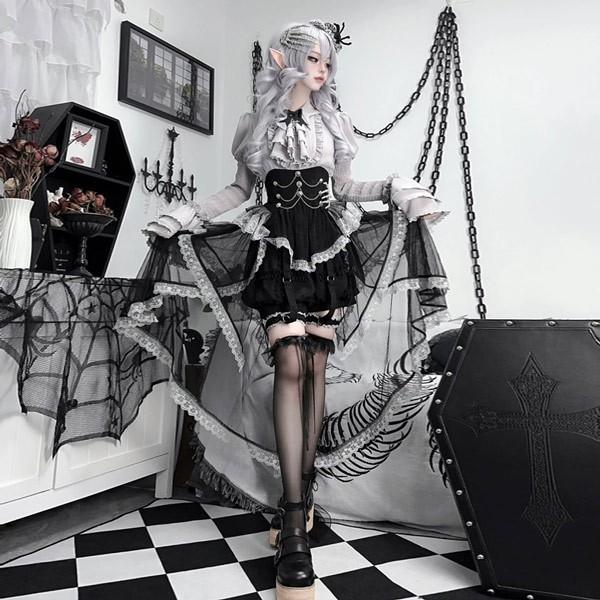 ロリータ コスチューム ハロウィン ブラウス スカート パンツ