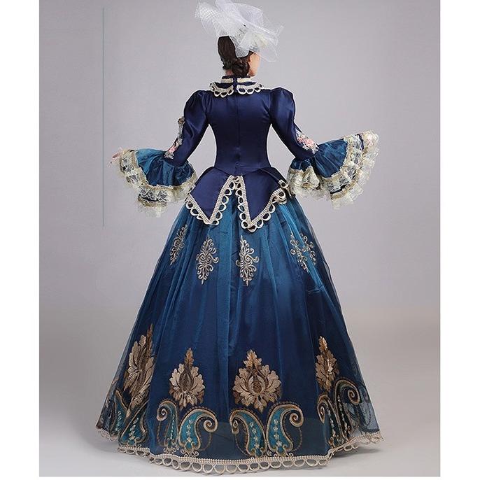 貴族 ドレス ステージ衣装 舞台衣装 オペラ声楽 中世貴族風 お姫様 パーティー ファスナータイプ 演奏会用ロングドレス 大きいサイズ 刺繍 長袖 Aライン Da730s1 イツモストア 通販 Yahoo ショッピング
