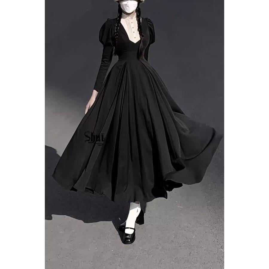 ロリータ ワンピース レトロ風 シスター風 ロング丈 レディース メイド