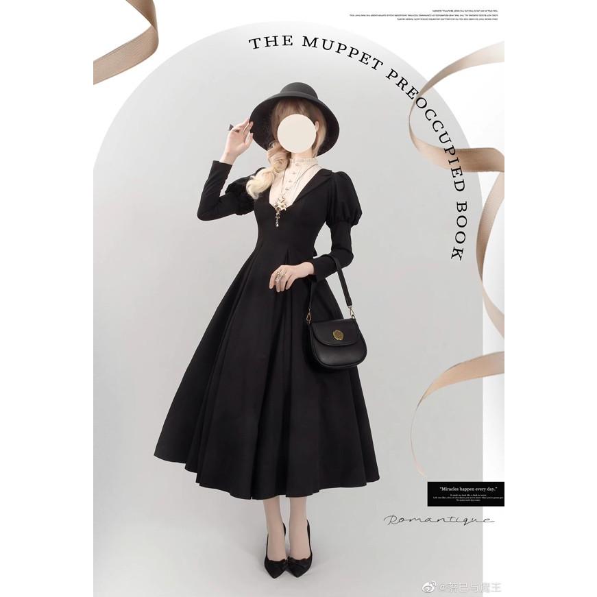 ロリータ ワンピース レトロ風 シスター風 ロング丈 レディース メイド