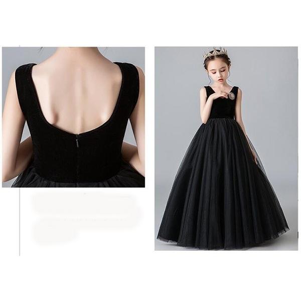 子供ドレス ピアノ発表会 ワンピース 女の子 ロング丈 ノースリーブ