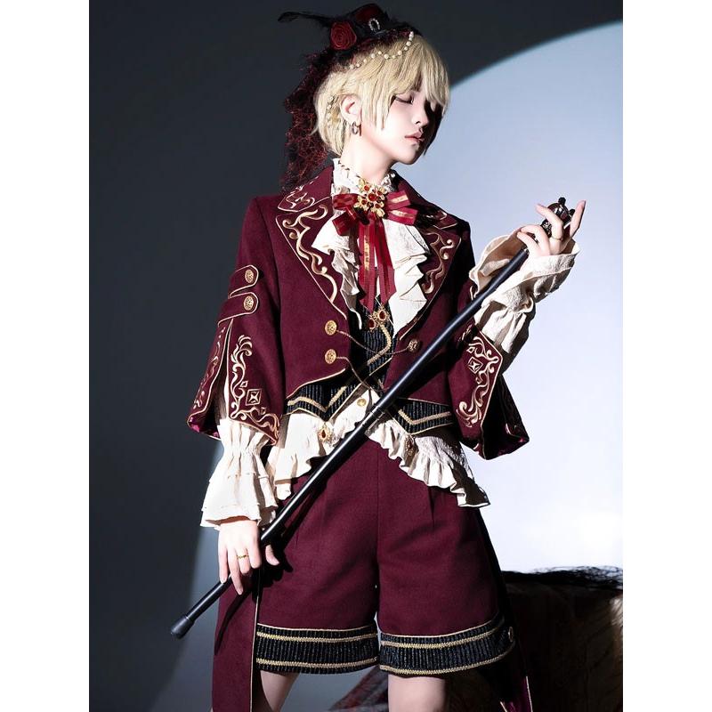 王子風ロリータ 皇子系 少年装 3点セット 軍服風 上品 エレガント 男装