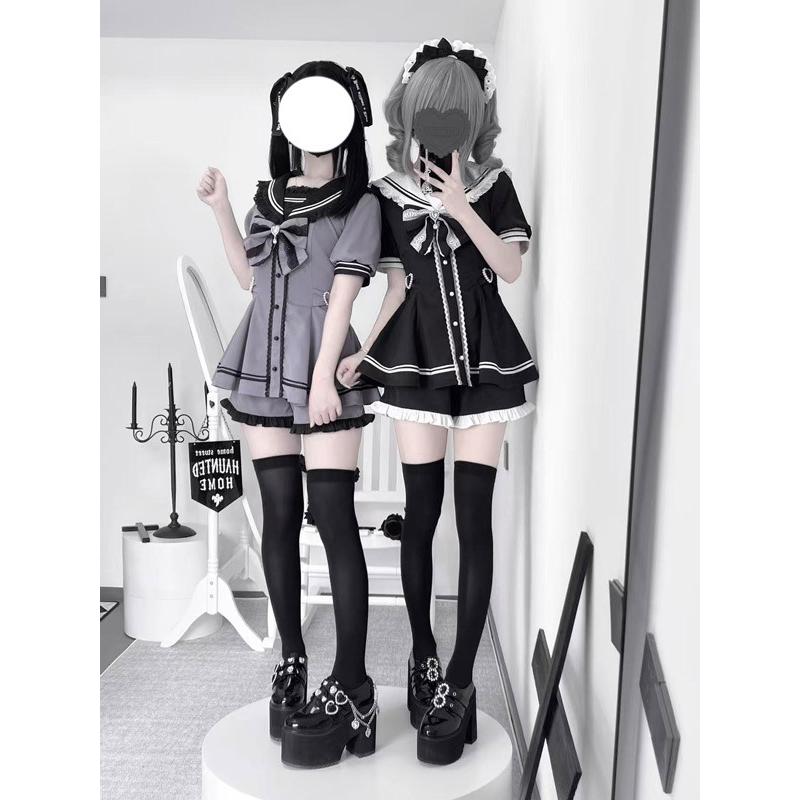 セーラーカラー 地雷系 ワンピース 量産型 ロリータ 夏 セットアップ