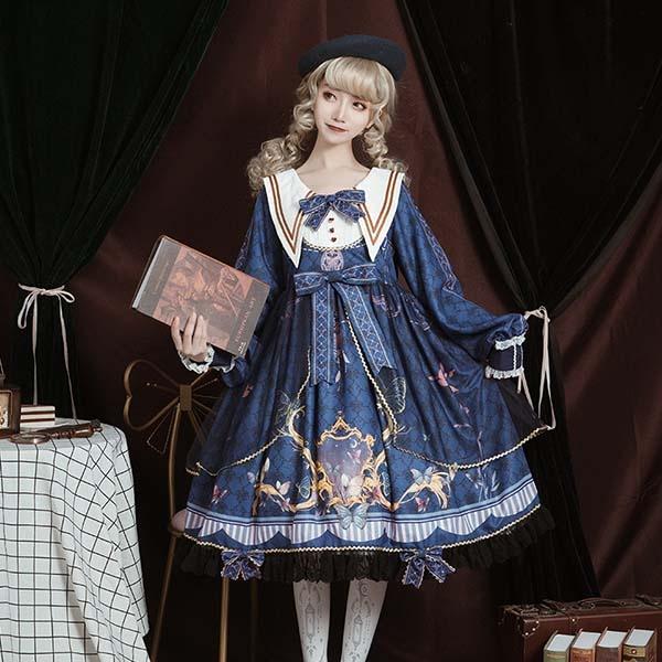 ロリータ ワンピース ゴスロリ Aライン 宮廷ドレス リボン Lolita レディース コスチューム 衣装 かわいい