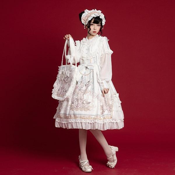 ロリータ ワンピース ゴスロリ Aライン リボン Lolita レディース コスチューム 衣装 かわいい フリル