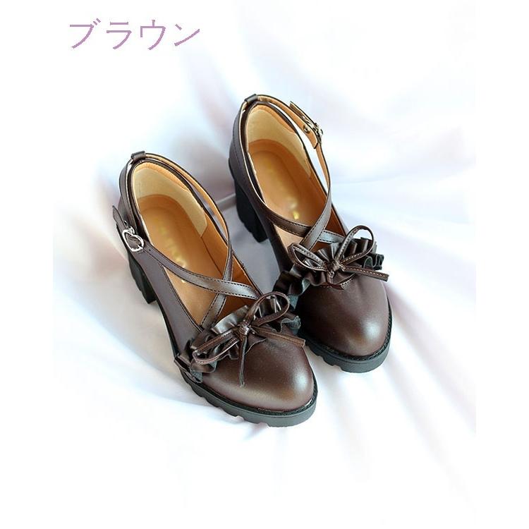 ロリータ靴 レディースシューズ パンプス メイド靴 可愛い 姫様 お嬢様