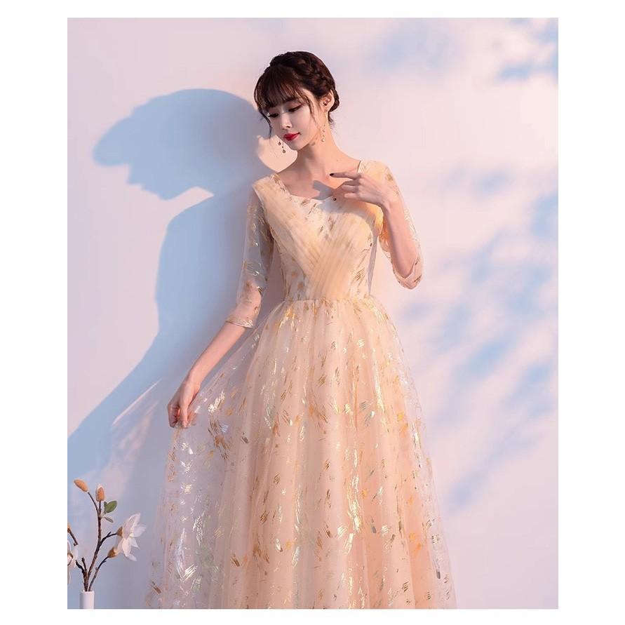 パーティードレス 袖あり 発表会 成人式 結婚式 黒ドレス レディース ワンピース ロング丈 花嫁 二次会 フォーマルドレス 大人 ピアノグレー ブルー XS-4L