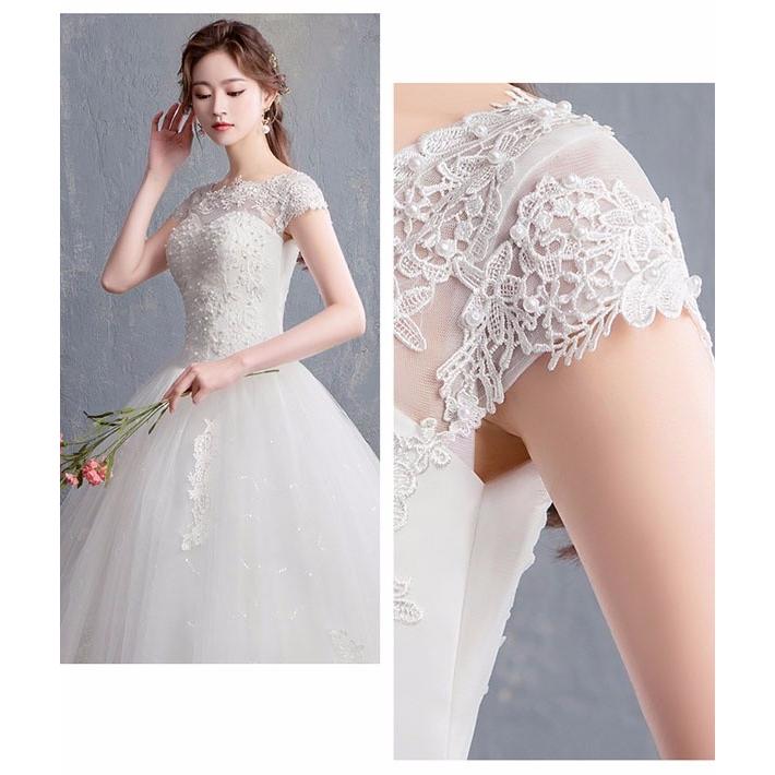 ウェディングドレス ロングドレス 演奏会 花嫁ドレス 編み上げタイプ