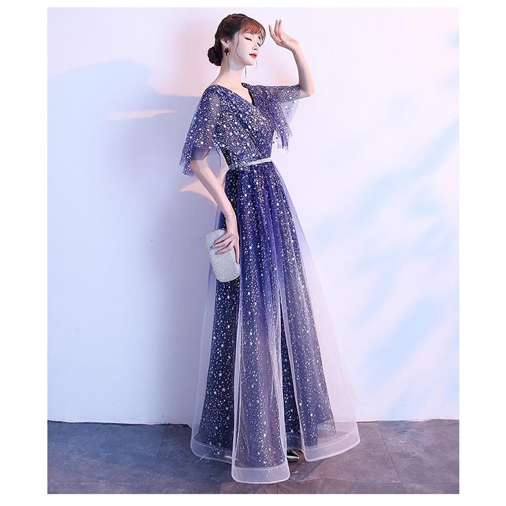 ロングドレス 母親 結婚式 フォーマル ワンピース 演奏会 袖付き