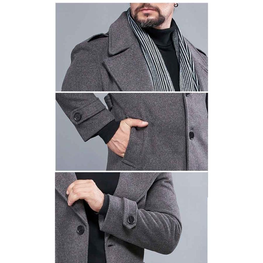 ポリエステル混ウールコート メンズ 超ロング チェスターコート ビジネス 暖かい 大きいサイズ ロングコート