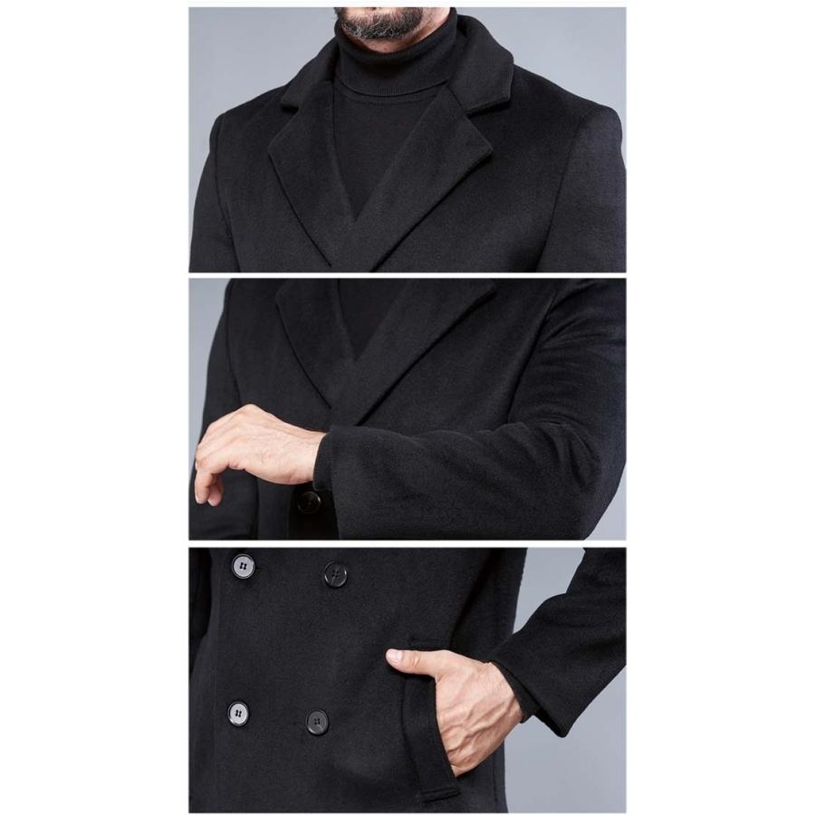 ポリエステル混ウールコート メンズ チェスターコート ビジネス 暖かい 大きいサイズ ロングコート