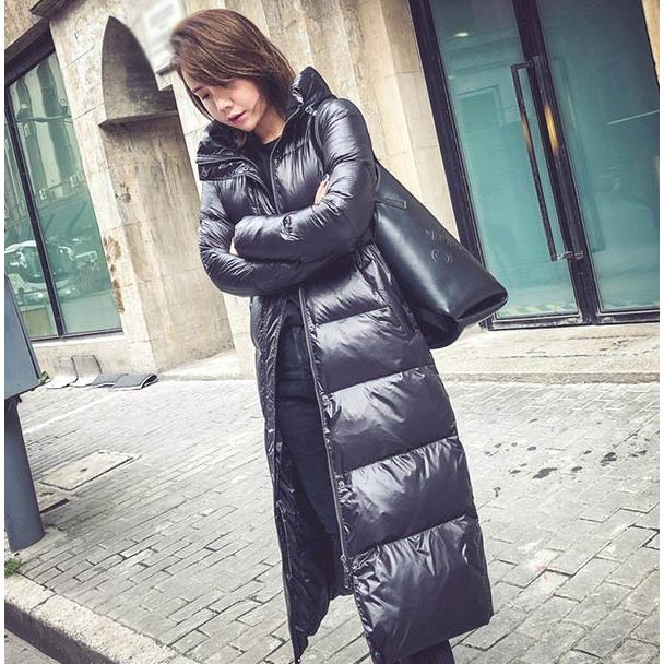 ダウンコート 超ロング 大きいサイズ ダウンジャケット ポケット付き