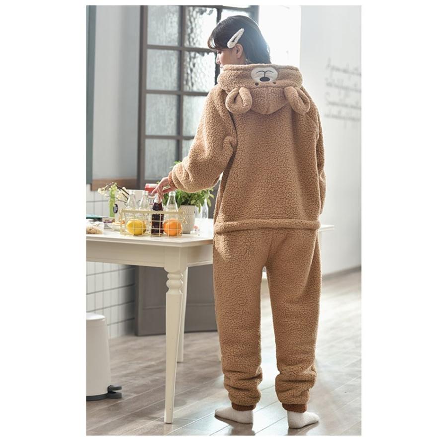 ペアパジャマ カップル 冬向き 長袖 もこもこ 部屋着 寝間着 オールインワン 暖かい かわいい 熊 クマ耳 お揃い 記念日 プレゼント Dh016c7 イツモストア 通販 Yahoo ショッピング