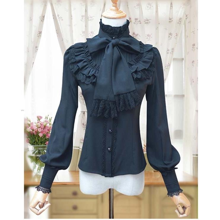 ロリータ ブラウス ゴスロリ シャツ ゴシック 貴族風 オフホワイト