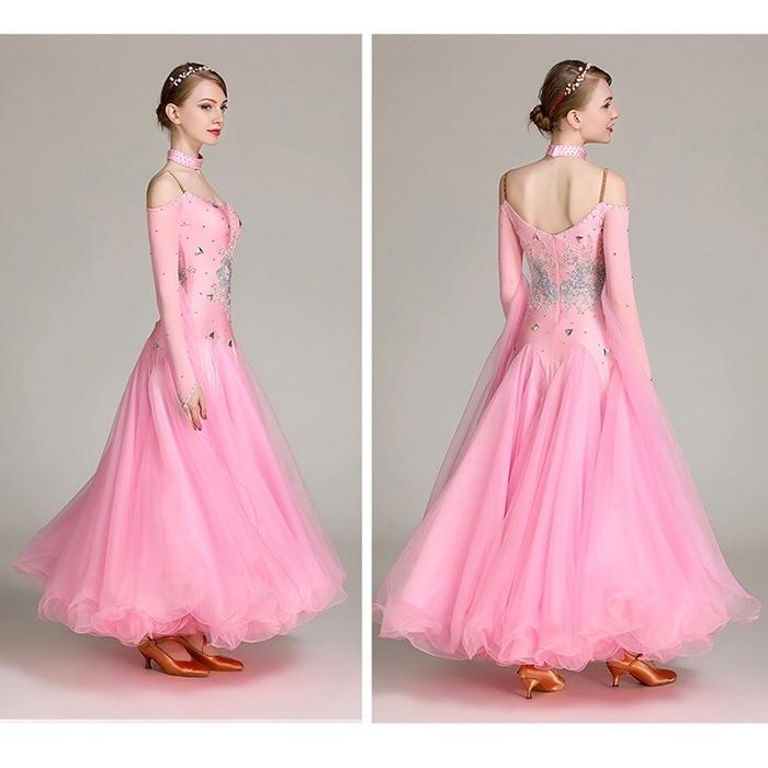 新作 社交ダンス ドレス ワンピース 大きい裾