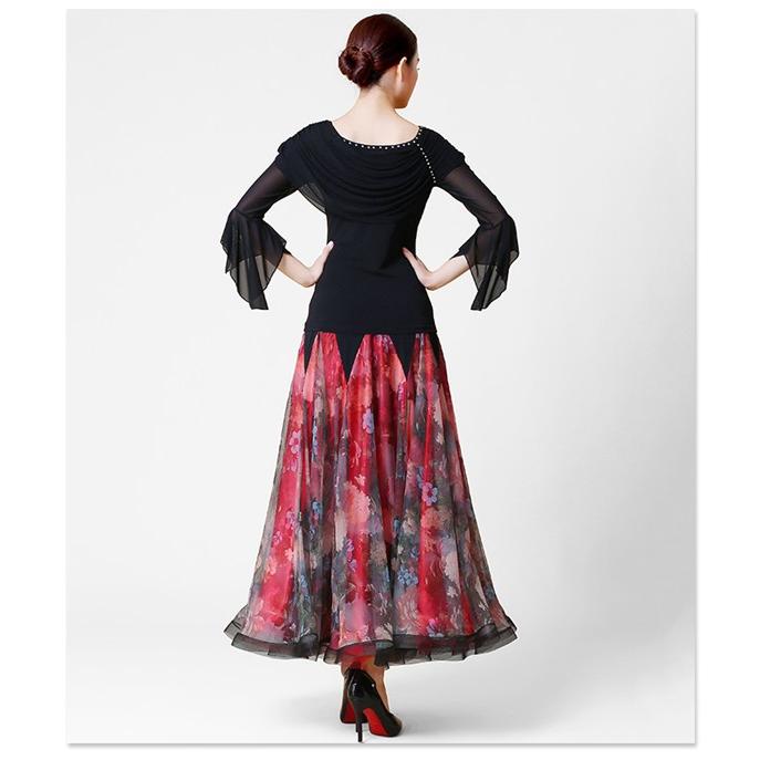 社交ダンス レッスンウェア 花柄 楽天市場】単品 社交ダンス レッスンウェア レディース Vネック 立ち襟