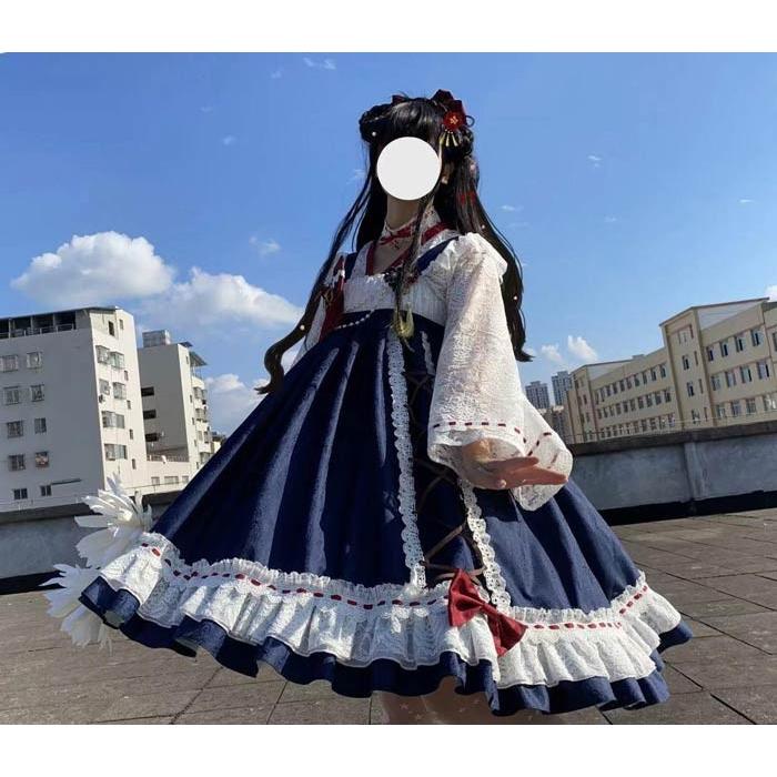 ロリータ セットアプ ワンピース トップス 可愛い お姫様 Lolita ロリータ服 ロリータ リボン 可愛い アイドル衣装 コスチューム コスプレ衣装 文化祭 学園祭_2