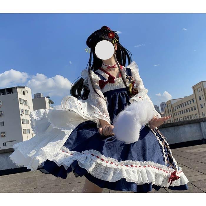 ロリータ セットアプ ワンピース トップス 可愛い お姫様 Lolita ロリータ服 ロリータ リボン 可愛い アイドル衣装 コスチューム コスプレ衣装 文化祭 学園祭_3