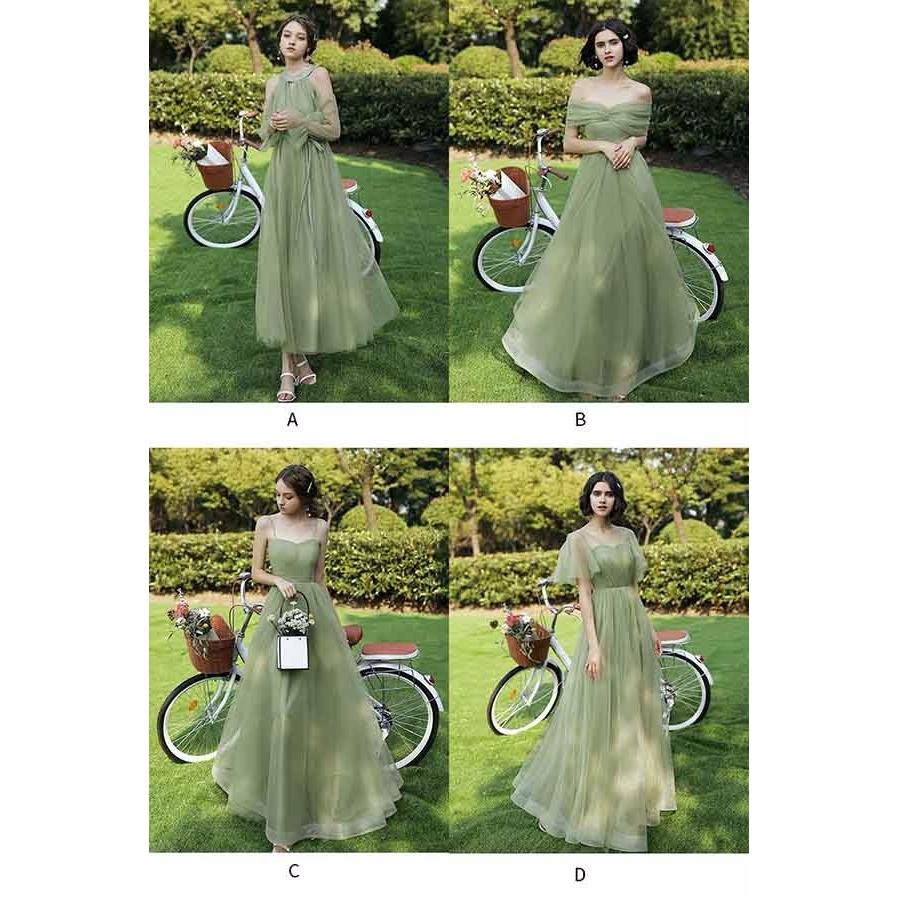 ブライズメイド ドレス ロング丈 袖付き 二次会 大きいサイズ 結婚式