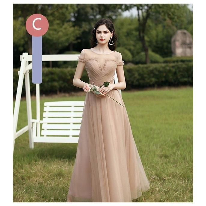ブライズメイド ドレス ロング丈 袖付き 二次会 大きいサイズ 結婚式 